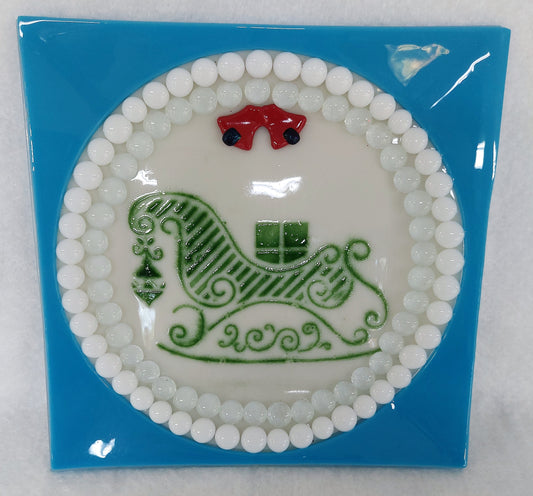 Santa Sleigh - Christmas Cookie Plate